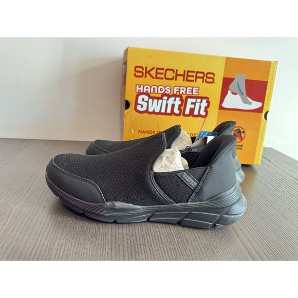 Mens Sneakers SKECHERS Equalizer 4.0 Hands Free Swift Fit 12 New Step In Black - Picture 5 of 5